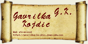 Gavrilka Kojdić vizit kartica
